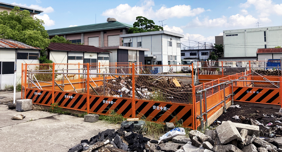 ゴミ置き場仮囲い設置工事